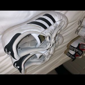 black and white adidas original superstars